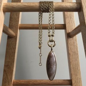 Gold and Purple Stone Necklace